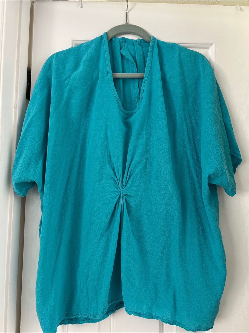 Oh My Gauze! Turquoise Knot-Front Tunic -Size tag cut out.